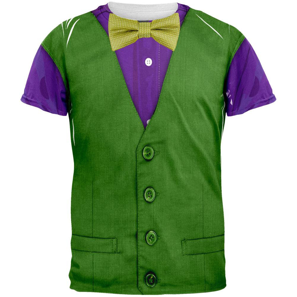 Mardi Gras Green and Purple Vest Costume All Over Adult T-Shirt Men's T-Shirts Old Glory 2XL Multi 