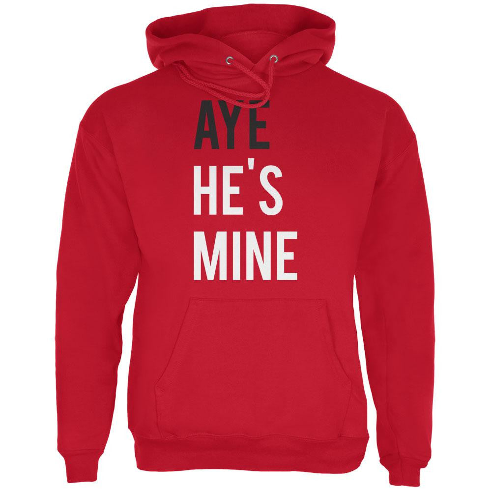 Valentine's Day AYE He's Mine Red Adult Hoodie Men's Hoodies Old Glory   