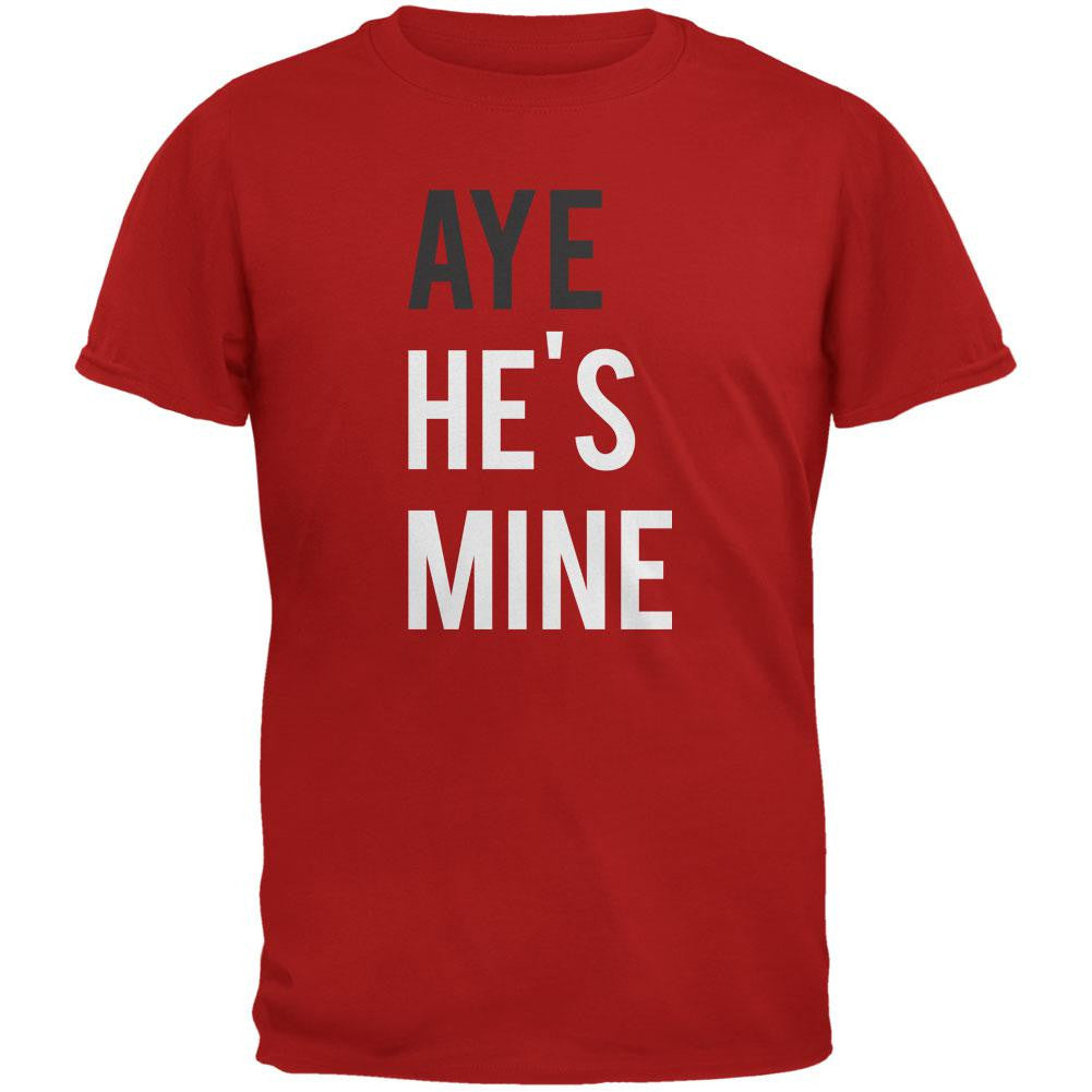 Valentine's Day AYE He's Mine Red Adult T-Shirt Men's T-Shirts Old Glory 2XL Red 