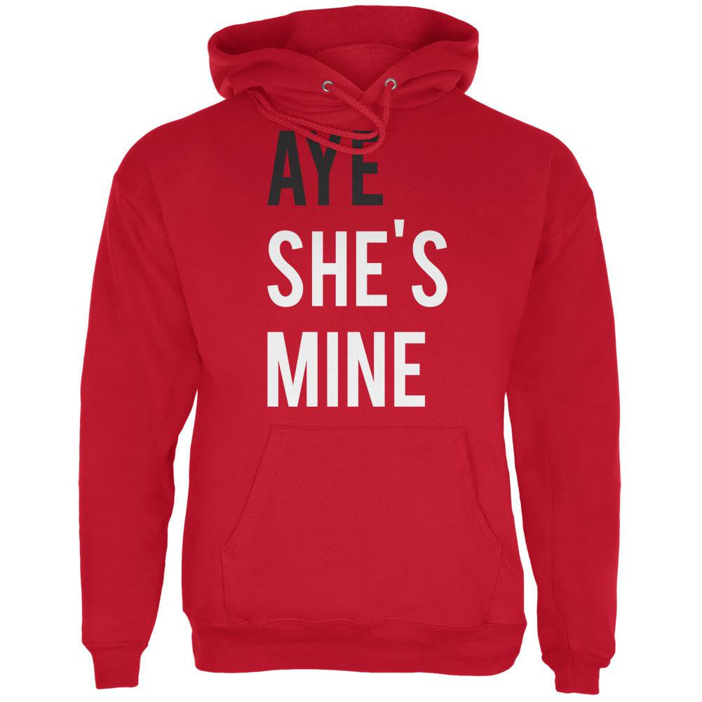 Valentine's Day AYE She's Mine Red Adult Hoodie Men's Hoodies Old Glory   