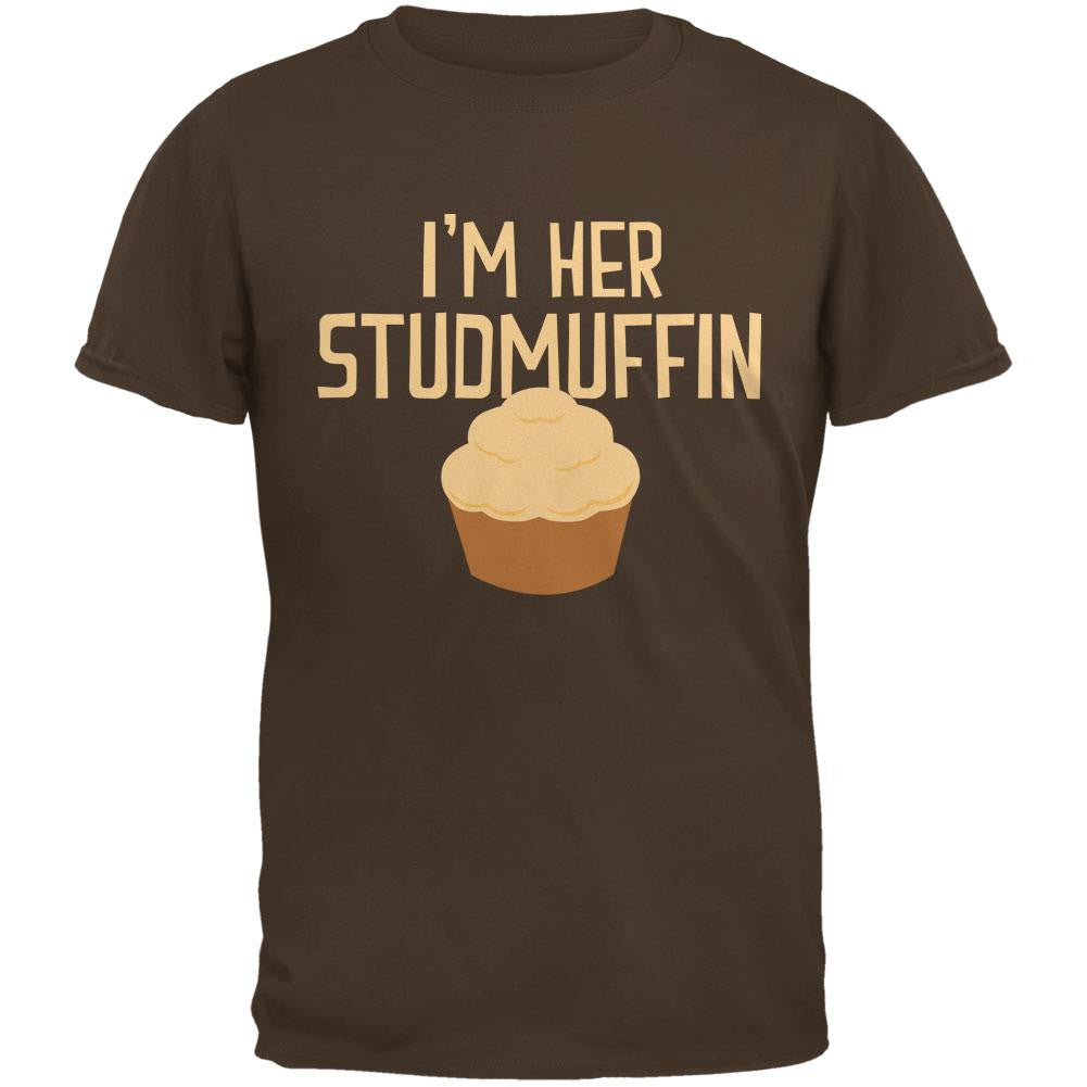 Valentine's Day I'm Her Studmuffin Brown Adult T-Shirt Men's T-Shirts Old Glory   