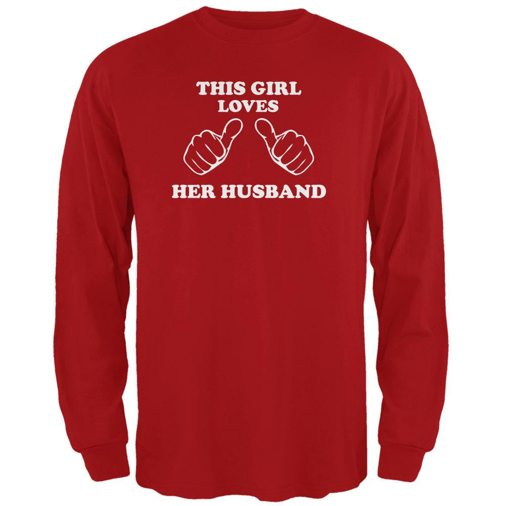 Valentine's Day This Girl Loves Her Husband Red Adult Long Sleeve T-Shirt Men's Long Sleeves Old Glory   