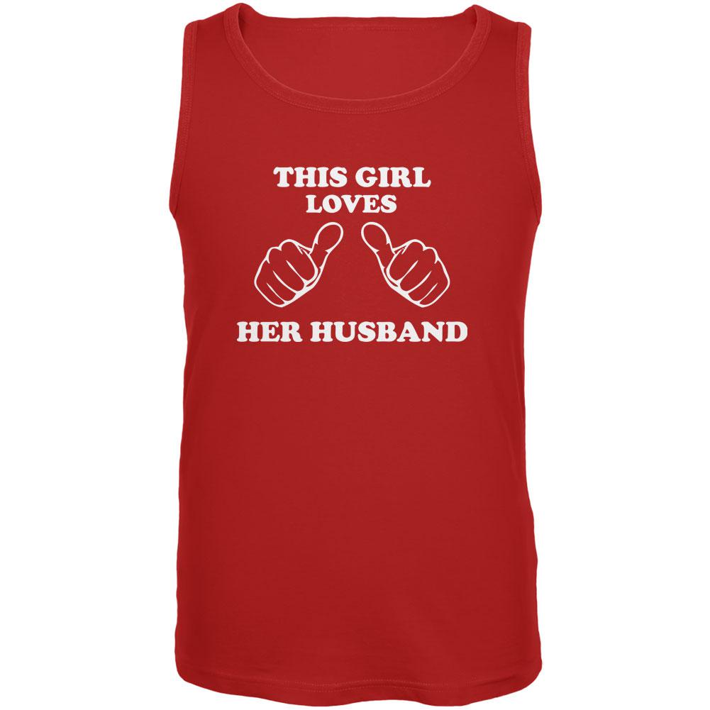 Valentine's Day This Girl Loves Her Husband Red Adult Tank Top Men's T-Shirts Old Glory 2XL Red 