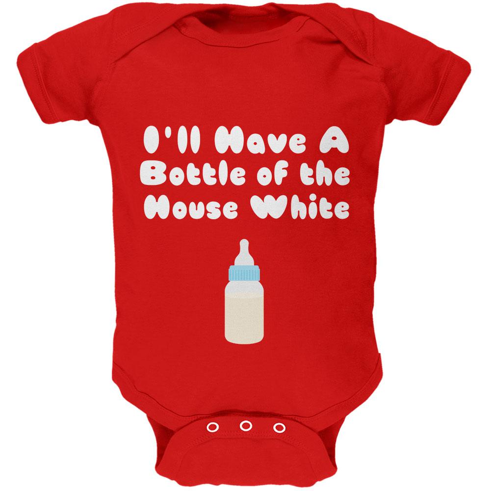 I'll Have a Bottle of the House White Red Soft Baby One Piece Baby One Piece Old Glory 0-3M Red 