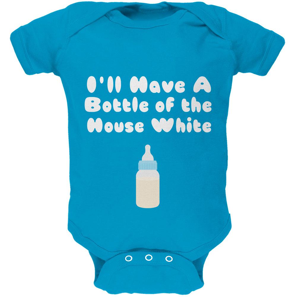 I'll Have a Bottle of the House White Turquoise Soft Baby One Piece Baby One Piece Old Glory 0-3M Blue 