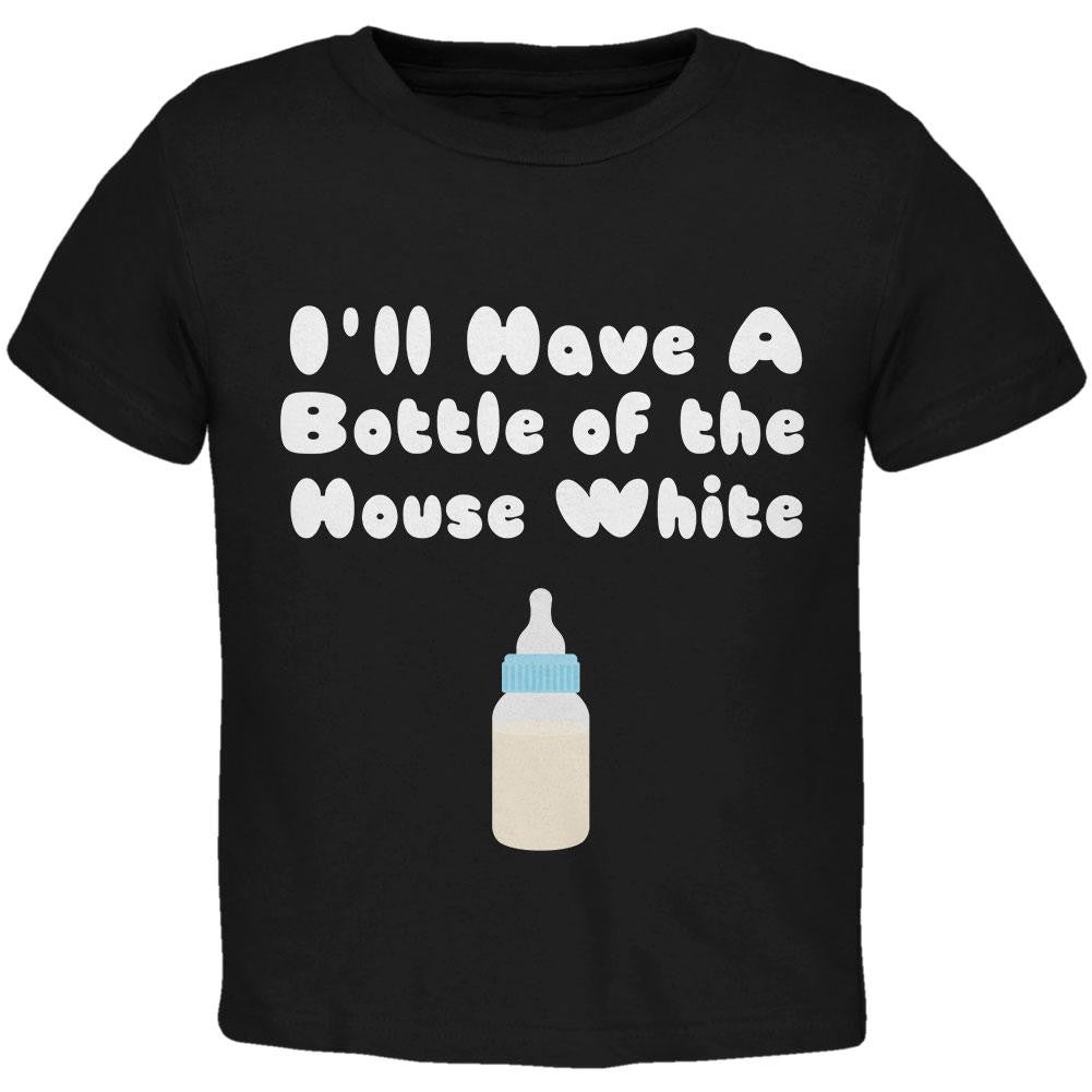 I'll Have a Bottle of the House White Black Toddler T-Shirt Toddler T-Shirts Old Glory 2T Black 