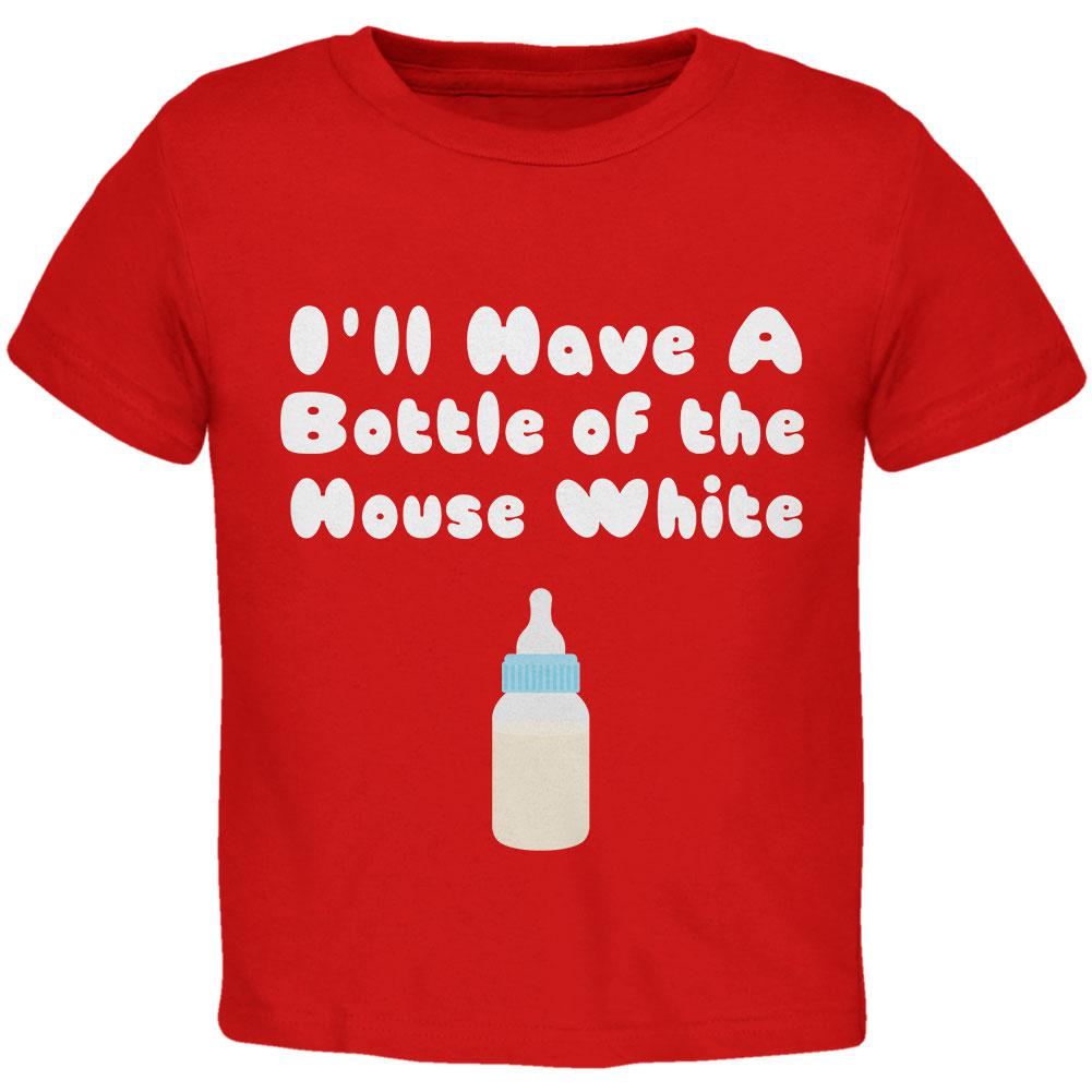 I'll Have a Bottle of the House White Red Toddler T-Shirt Toddler T-Shirts Old Glory 2T Red 