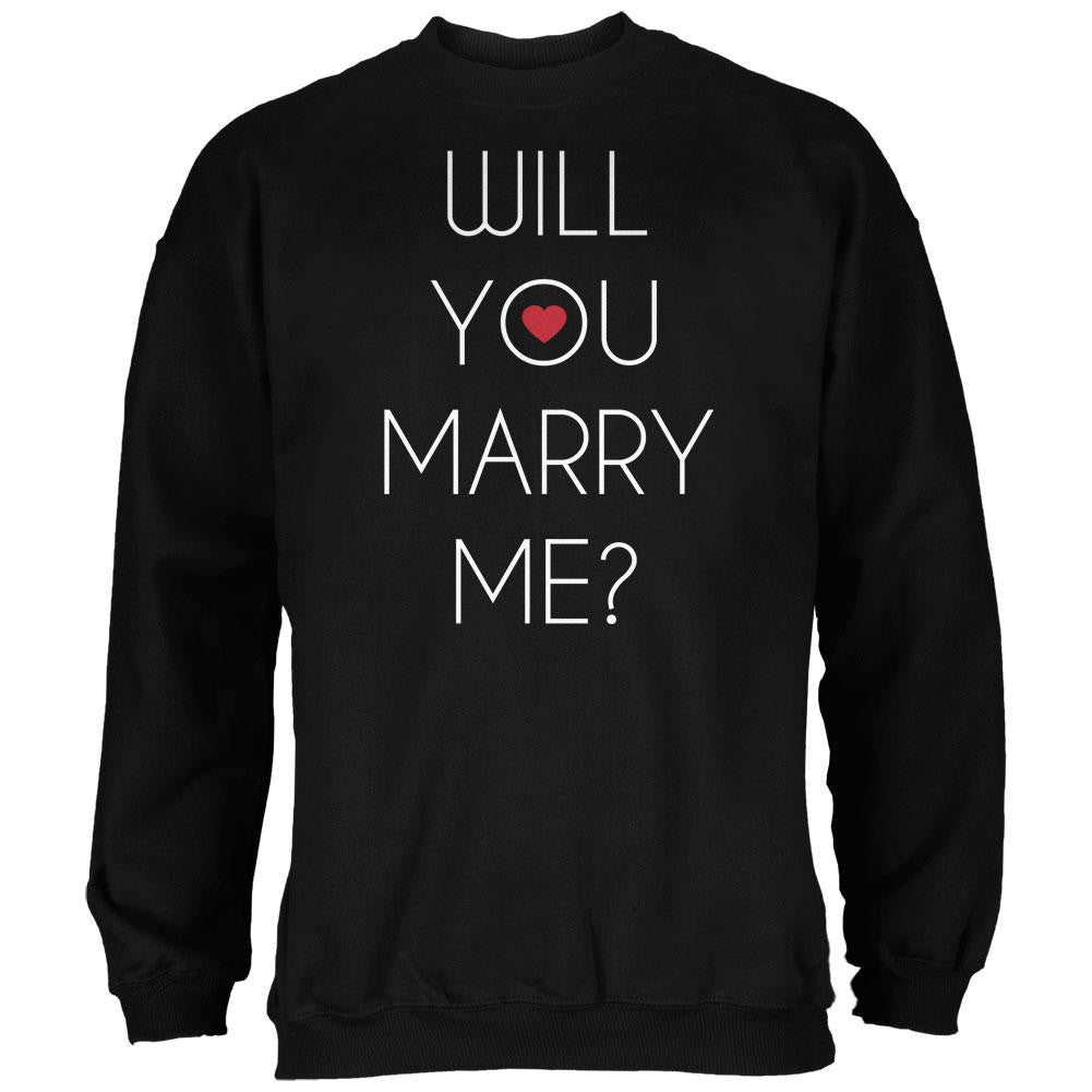 Valentine's Day Will You Marry Me? Black Adult Sweatshirt Men's Sweatshirts Old Glory   