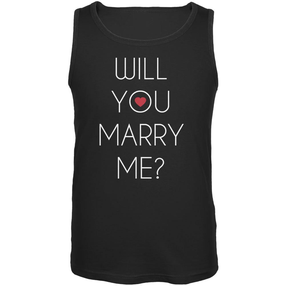 Valentine's Day Will You Marry Me? Black Adult Tank Top Men's Tank Tops Old Glory 2XL Black 