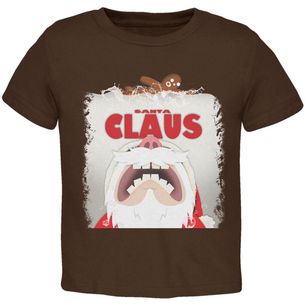 Christmas Santa Jaws Claus Horror Brown Toddler T-Shirt Toddler T-Shirts Old Glory 2T Brown 