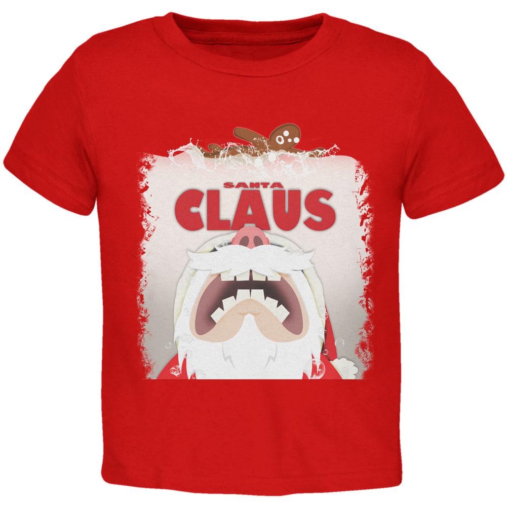 Christmas Santa Jaws Claus Horror Red Toddler T-Shirt Toddler T-Shirts Old Glory 2T Red 