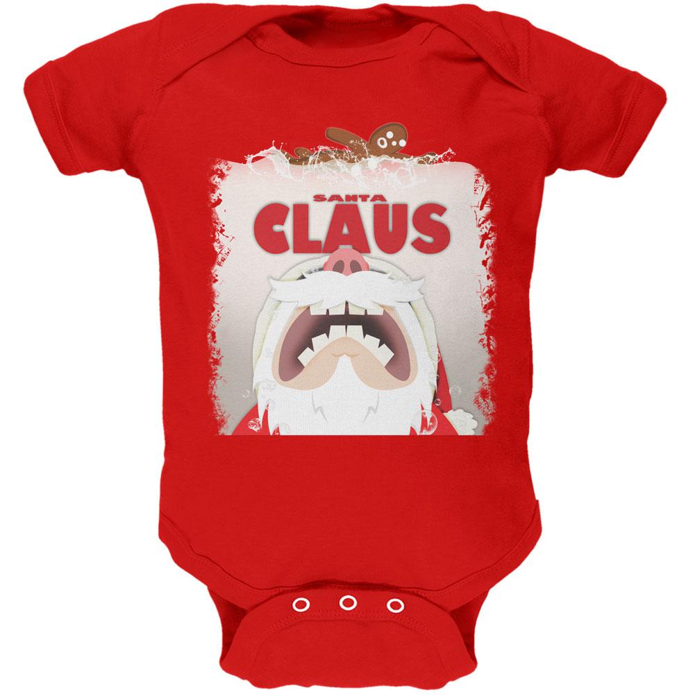 Christmas Santa Jaws Claus Horror Red Soft Baby One Piece Baby One Piece Old Glory 0-3M Red 