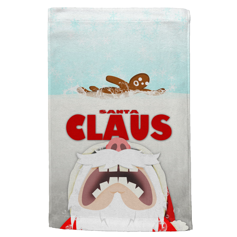 Christmas Santa Jaws Claus Horror All Over Hand Towel Hand Towel Old Glory OS White 