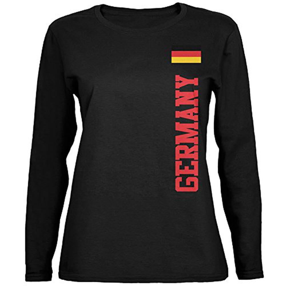 World Cup Germany Black Womens Long Sleeve T-Shirt Women's Long Sleeves Old Glory   