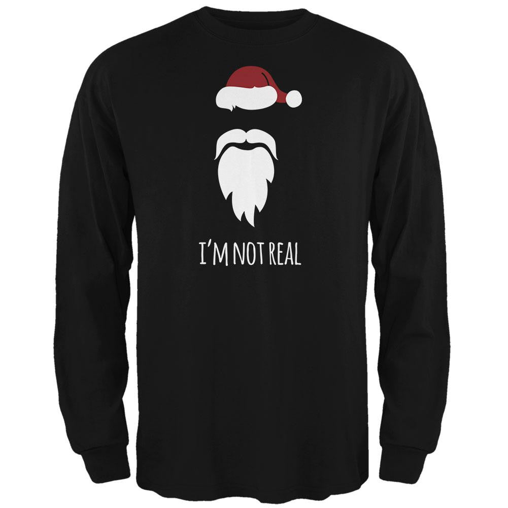 Santa I'm Not Real Black Adult Long Sleeve T-Shirt Men's Long Sleeves Old Glory 2XL Black 