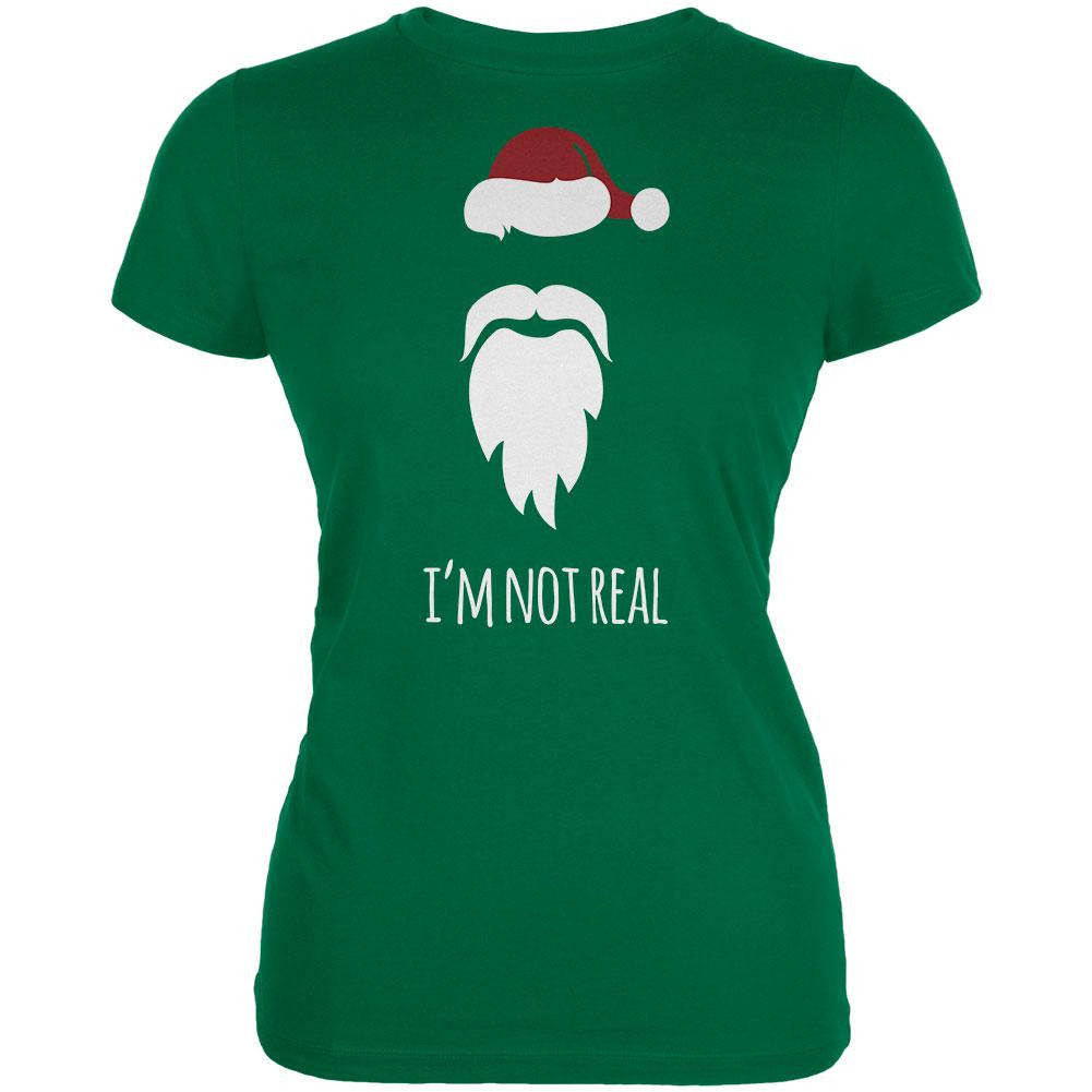 Santa I'm Not Real Kelly Green Juniors Soft T-Shirt Juniors T-Shirts Old Glory 2XL Green 