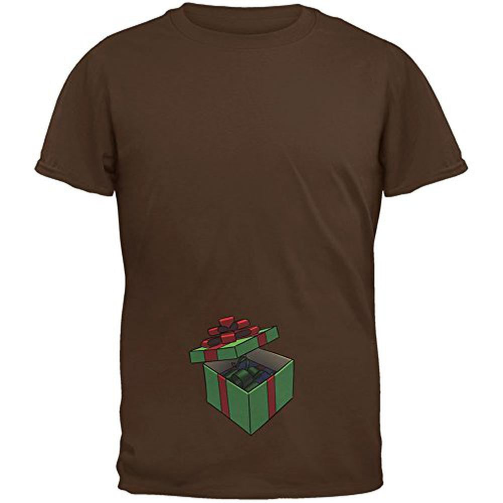 Box In A Box Christmas Gift Brown Adult T-Shirt Men's T-Shirts Old Glory 2XL Brown 