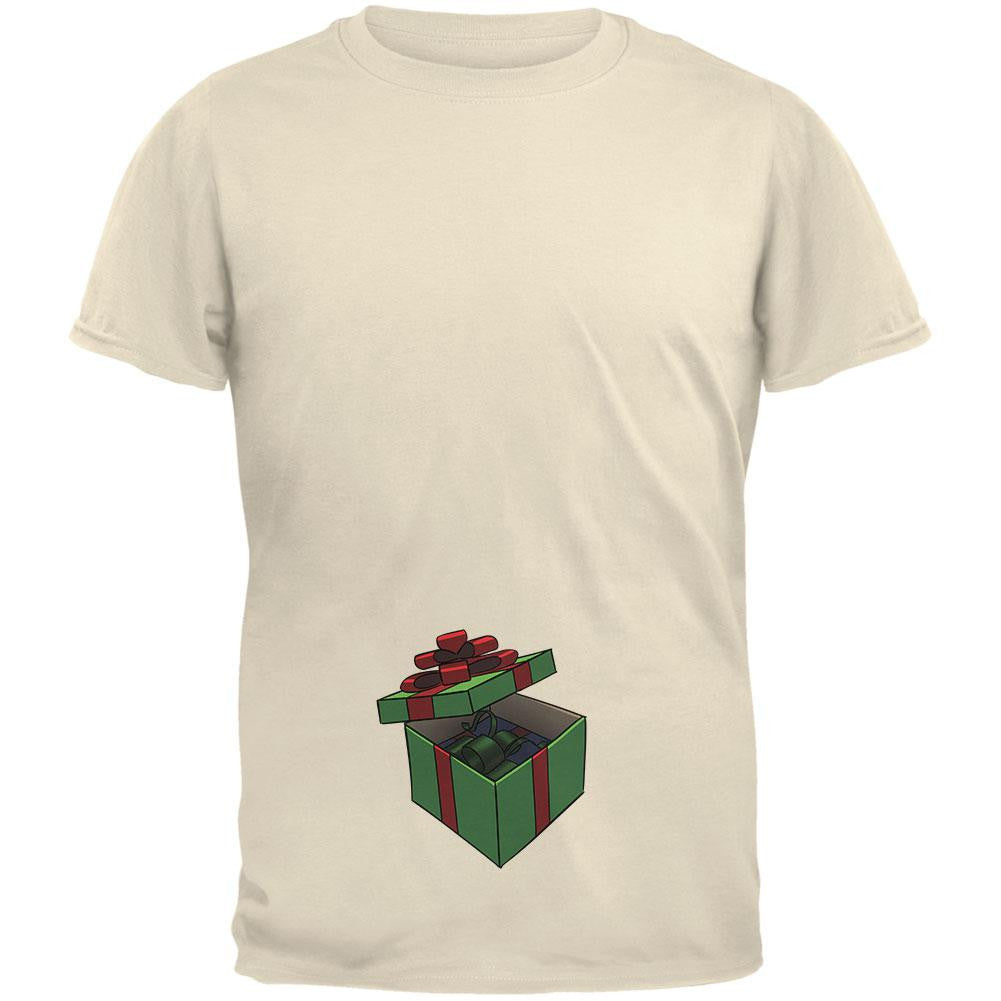 Box In A Box Christmas Gift Natural Adult T-Shirt Men's T-Shirts Old Glory 2XL Off-White 