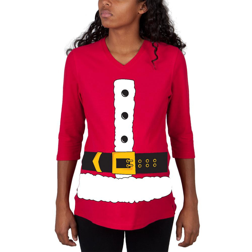 Christmas Santa Claus Costume Red Maternity 3/4 sleeve T-shirt Maternity Long Sleeve T-Shirts Old Glory   