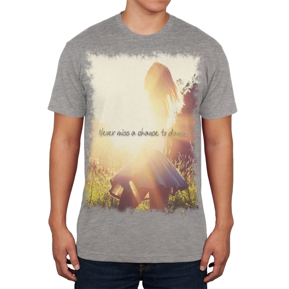 Never Miss a Chance to Dance Heather Grey Adult Soft T-Shirt Men's T-Shirts Old Glory 2XL Grey 