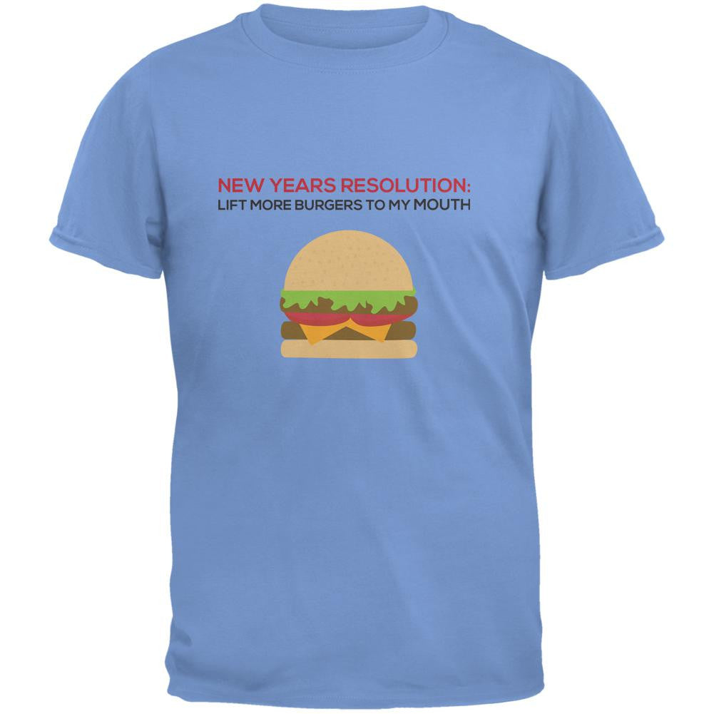 New Years Resolution Burger Carolina Blue Adult T-Shirt Men's T-Shirts Old Glory SM Blue 