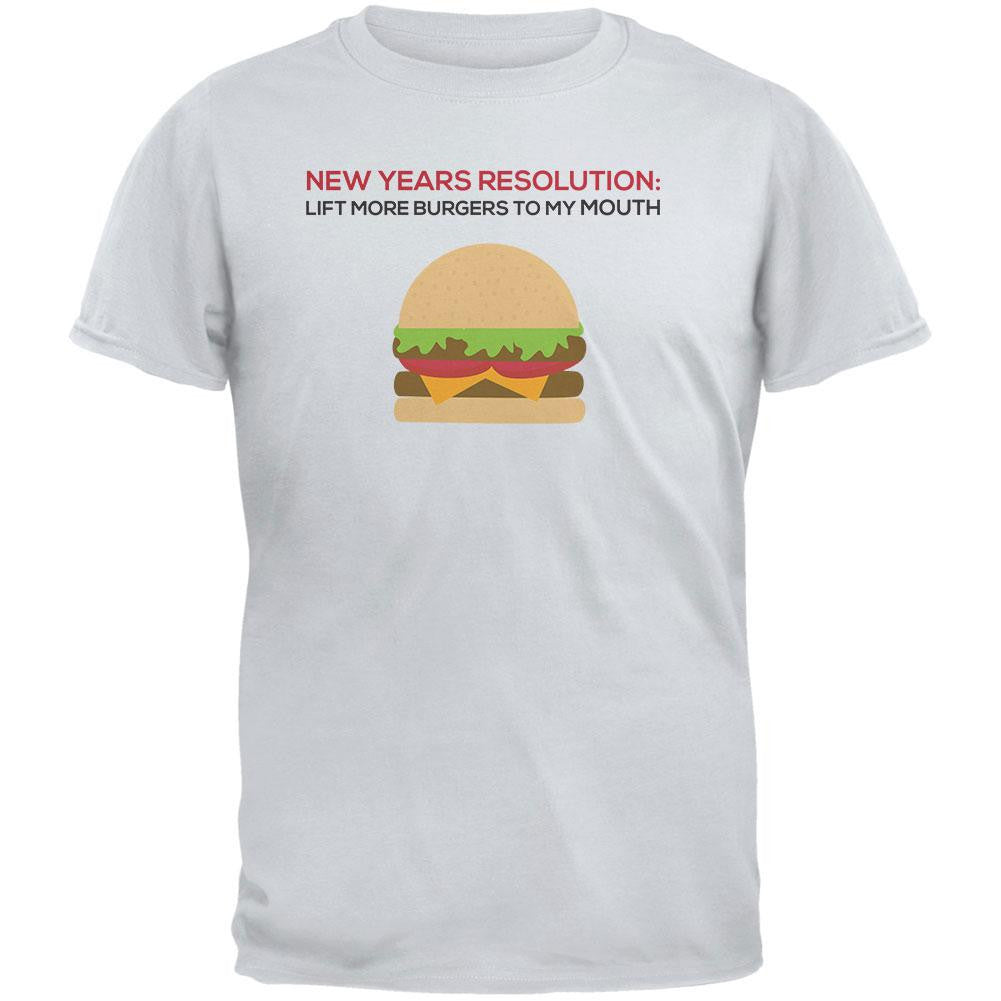 New Years Resolution Burger Ice Gray Adult T-Shirt Men's T-Shirts Old Glory 2XL Grey 