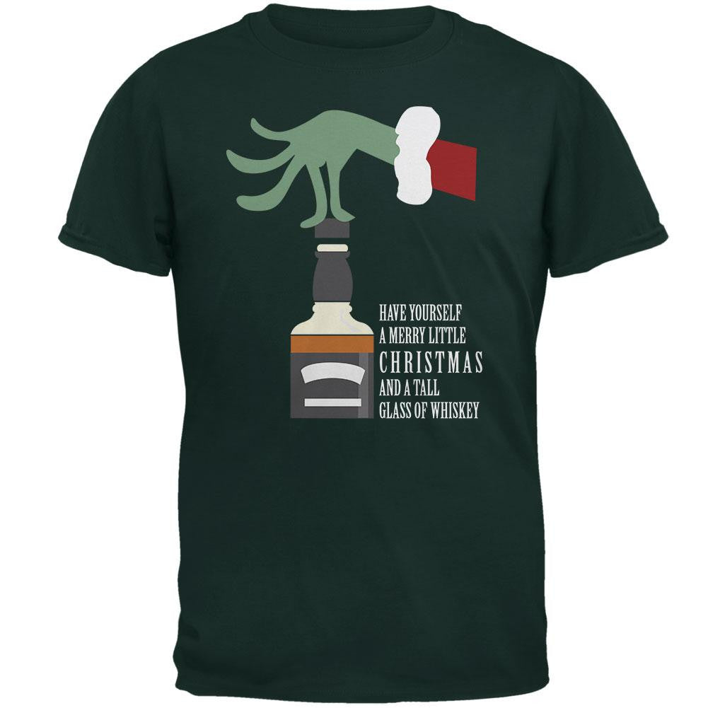 Christmas Merry Little Whiskey Forest Adult T-Shirt Men's T-Shirts Old Glory 2XL Green 