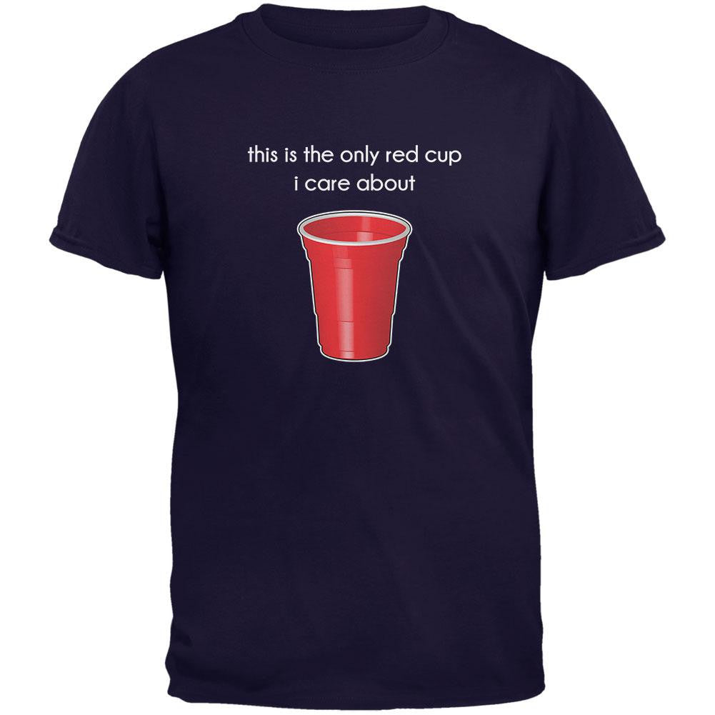 The Only Red Cup I Care About Navy Adult T-Shirt Men's T-Shirts Old Glory 2XL Blue 