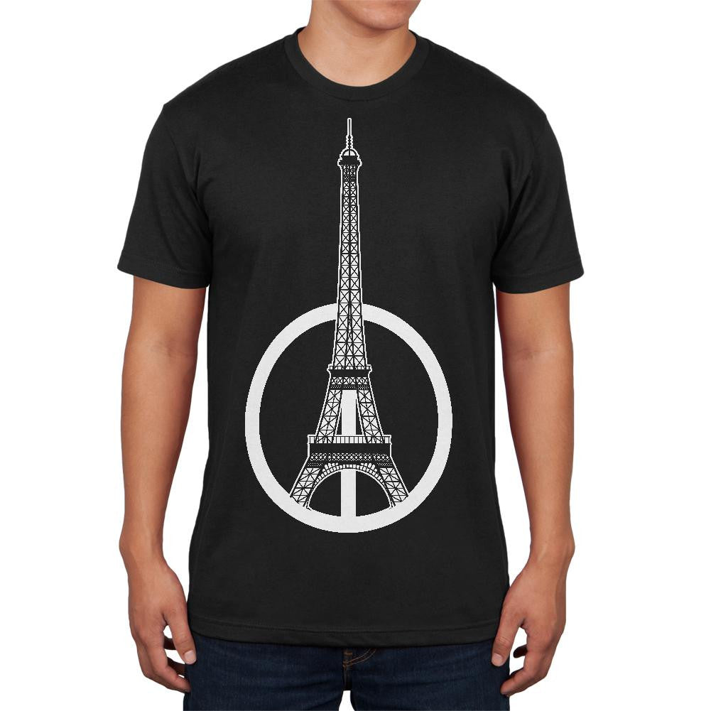 Peace for Paris Black Adult Soft T-Shirt Men's T-Shirts Old Glory 2XL Black 