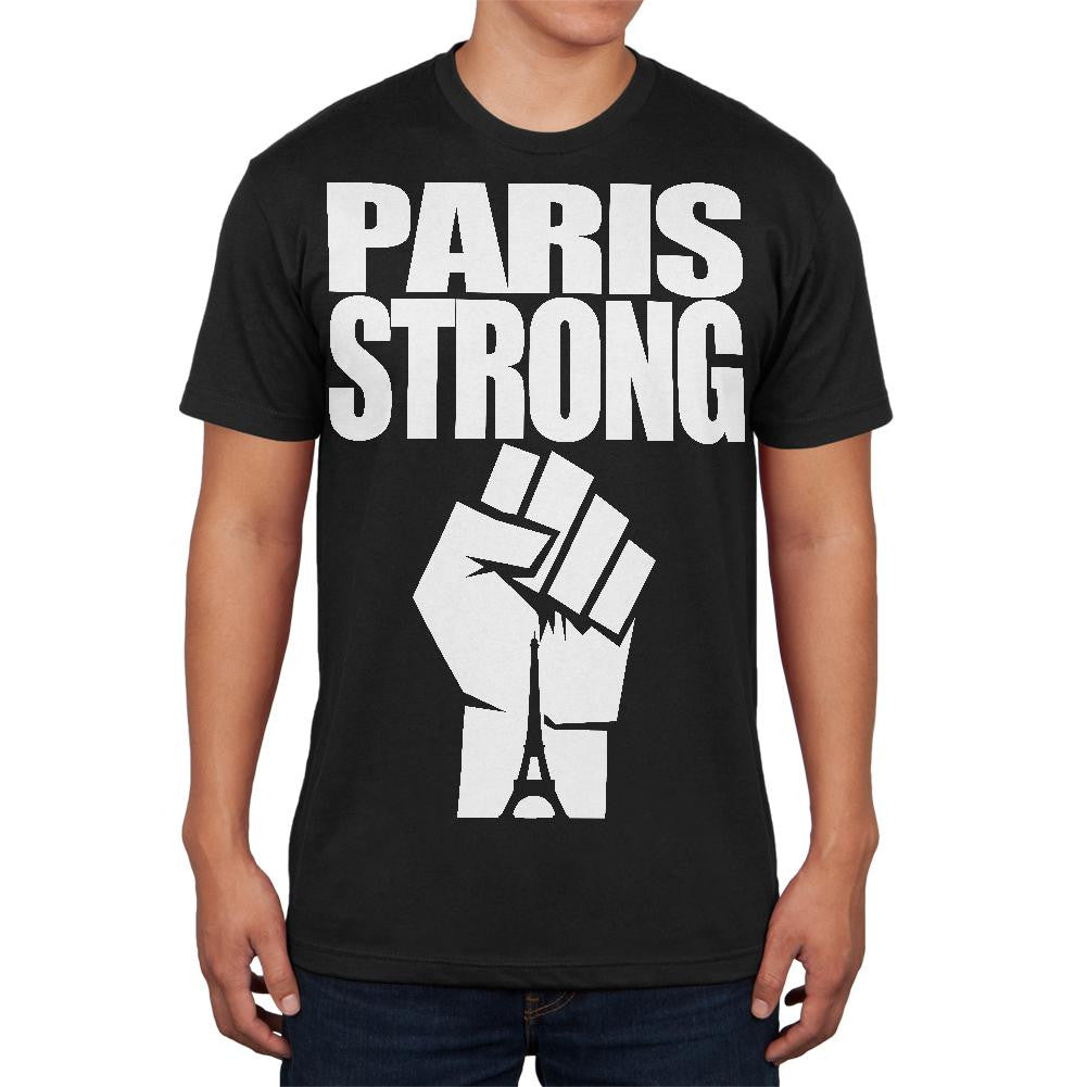 Paris Strong Black Adult Soft T-Shirt Men's T-Shirts Old Glory 2XL Black 