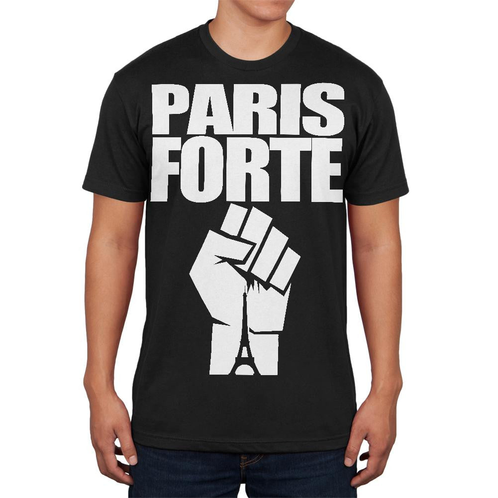 Paris Strong Forte Black Adult Soft T-Shirt Men's T-Shirts Old Glory 2XL Black 