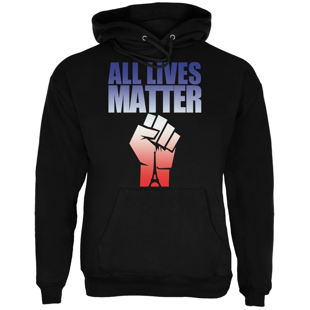 All Lives Matter Paris Raised Fist Black Adult Hoodie Men's Hoodies Old Glory SM Black 