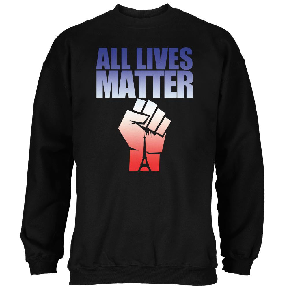 All Lives Matter Paris Raised Fist Black Adult Sweatshirt Men's Sweatshirts Old Glory SM Black 