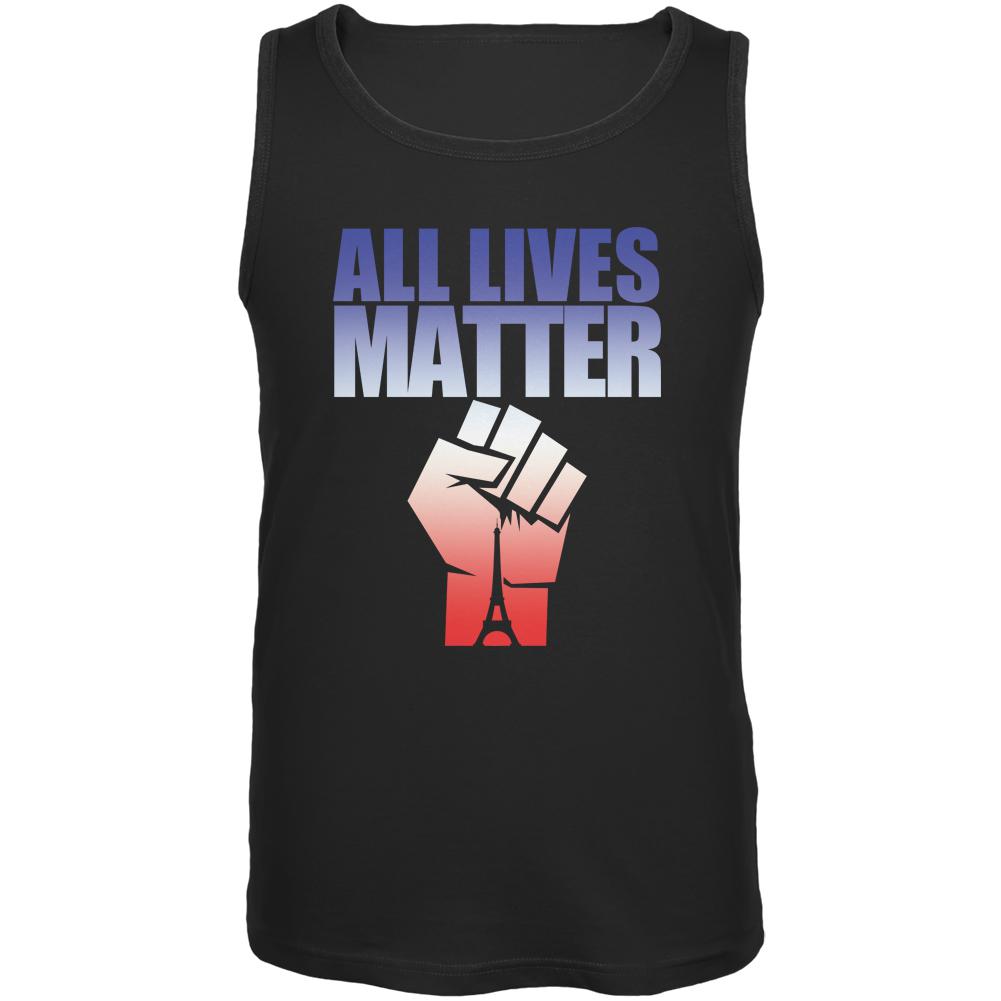 All Lives Matter Paris Raised Fist Black Adult Tank Top Men's Tank Tops Old Glory SM Black 