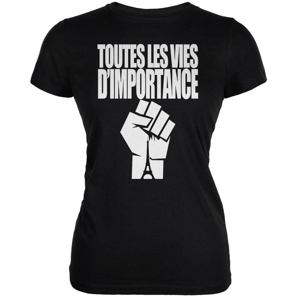 Toutes les Vies D'Importance Black Juniors Soft T-Shirt Juniors T-Shirts Old Glory SM Black 