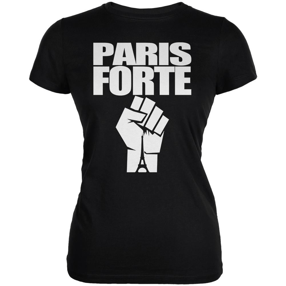 Paris Strong Forte Black Juniors Soft T-Shirt Juniors T-Shirts Old Glory 2XL Black 