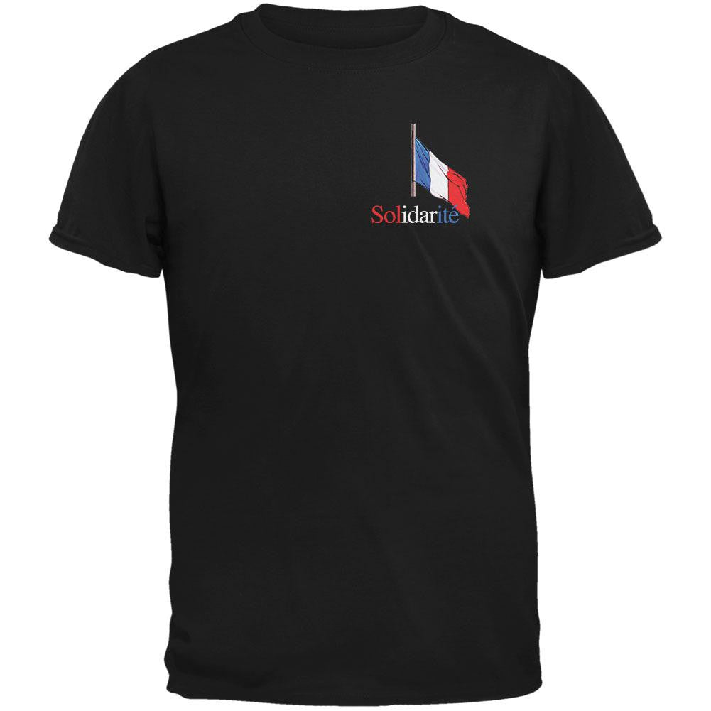 Solidarite for Paris Black Adult T-Shirt Men's T-Shirts Old Glory 2XL Black 