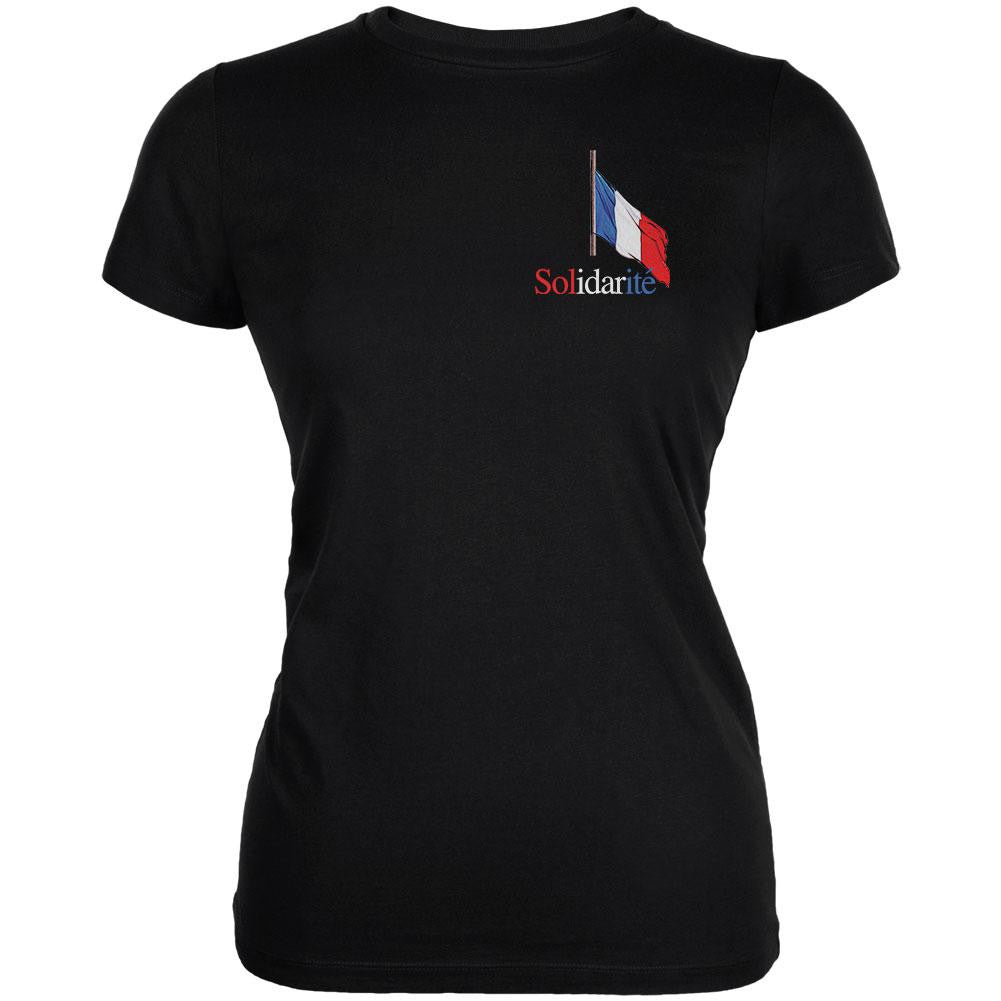 Solidarite for Paris Black Juniors Soft T-Shirt Juniors T-Shirts Old Glory 2XL Black 