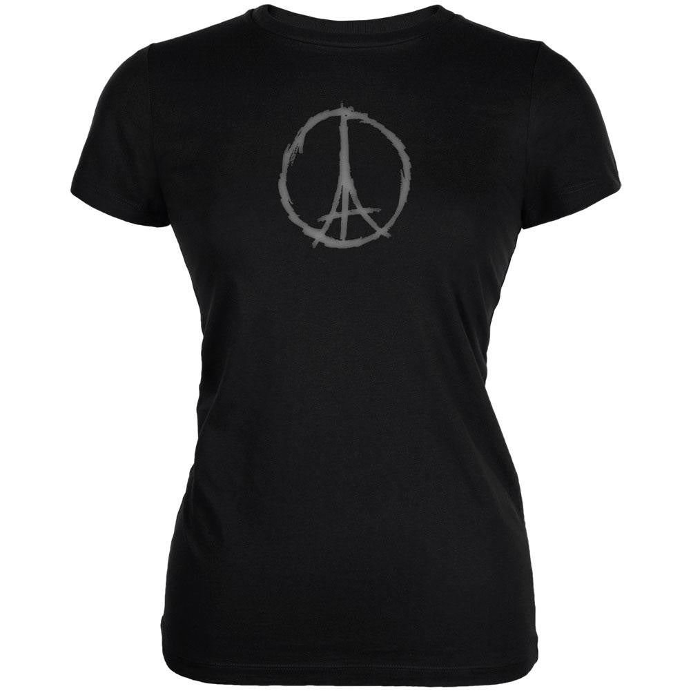 Peace for Paris Black Juniors Soft T-Shirt Juniors T-Shirts Old Glory 2XL Black 