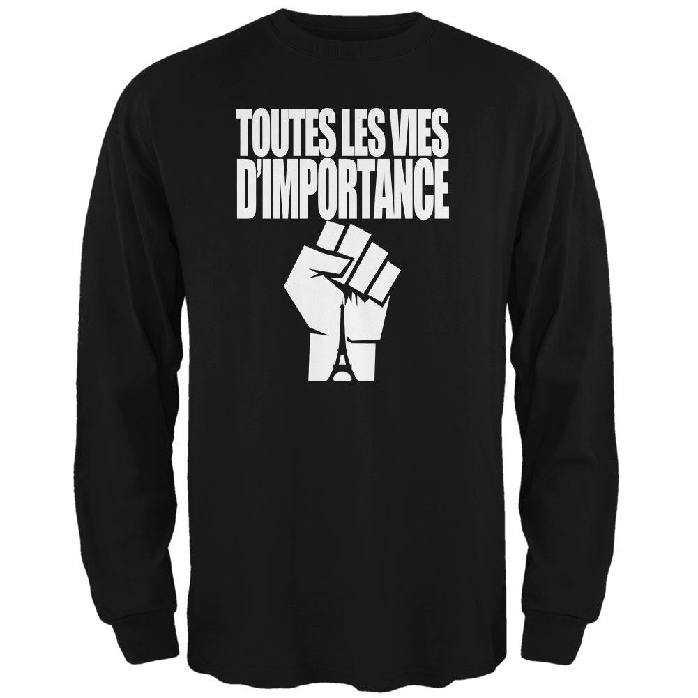 Toutes les Vies D'Importance Black Adult Long Sleeve T-Shirt Men's Long Sleeves Old Glory SM Black 