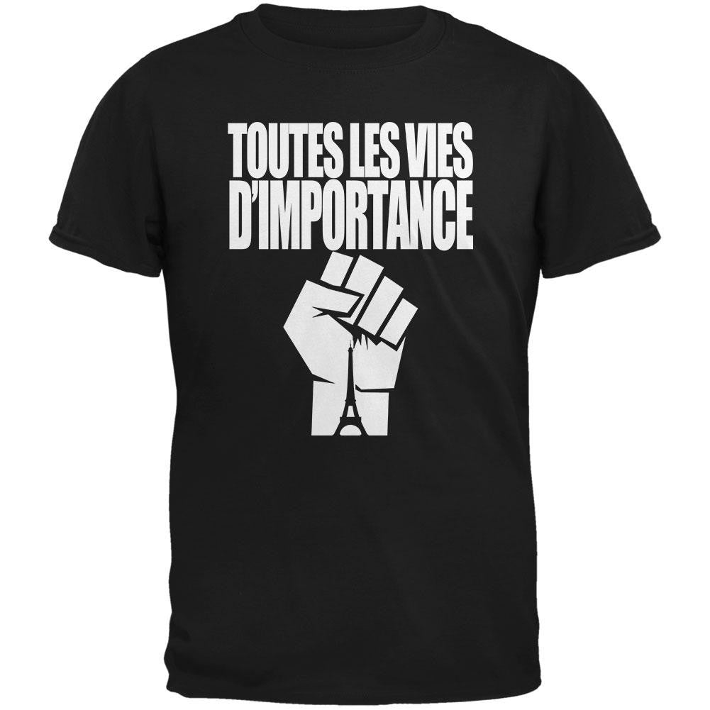 Toutes les Vies D'Importance Black Adult T-Shirt Men's T-Shirts Old Glory SM Black 