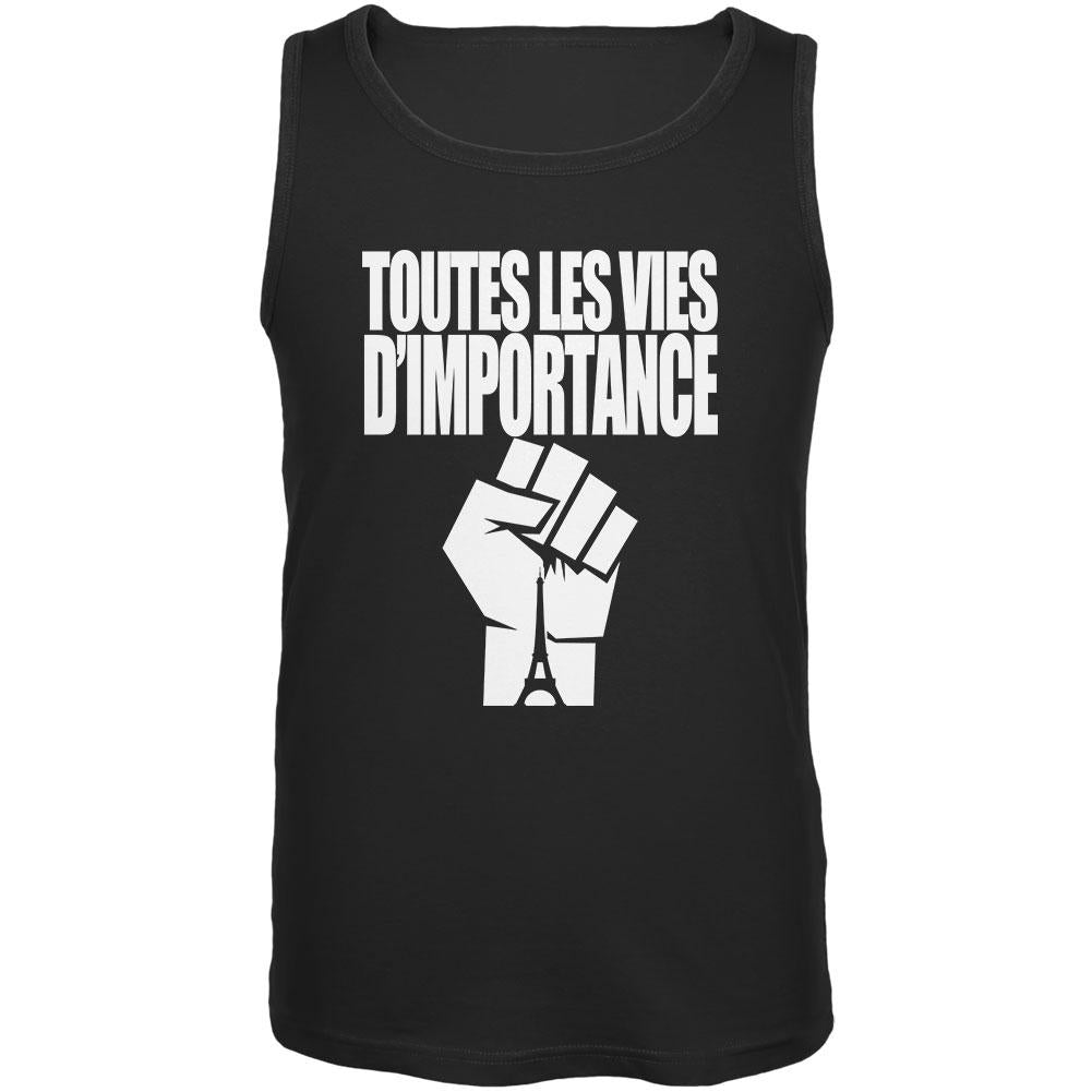 Toutes les Vies D'Importance Black Adult Tank Top Men's Tank Tops Old Glory SM Black 