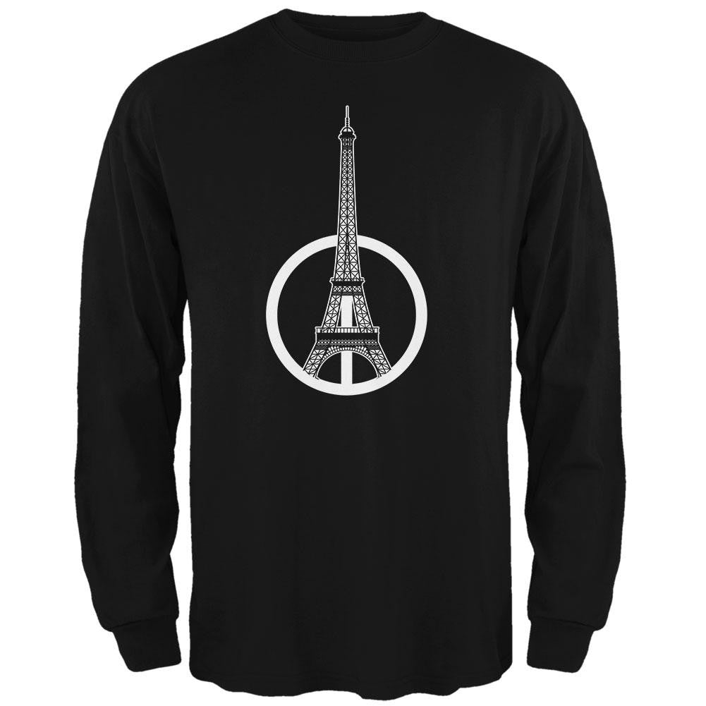 Peace for Paris Black Adult Long Sleeve T-Shirt Men's Long Sleeves Old Glory 2XL Black 