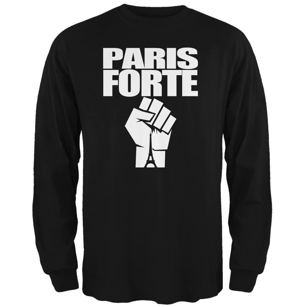 Paris Strong Forte Black Adult Long Sleeve T-Shirt Men's Long Sleeves Old Glory 2XL Black 