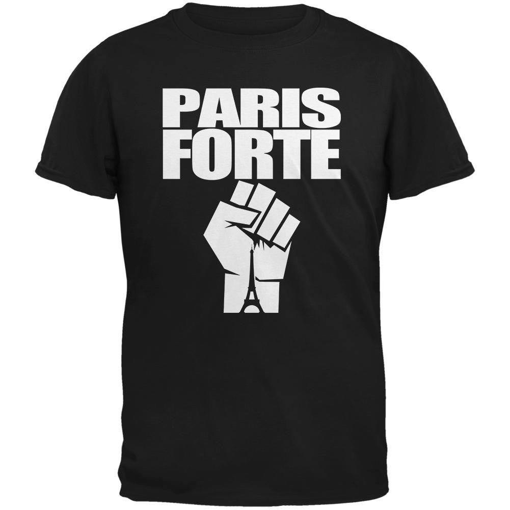 Paris Strong Forte Black Adult T-Shirt Men's T-Shirts Old Glory 2XL Black 