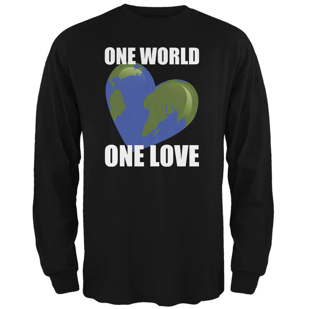 One World One Love Black Adult Long Sleeve T-Shirt Men's Long Sleeves Old Glory 2XL Black 