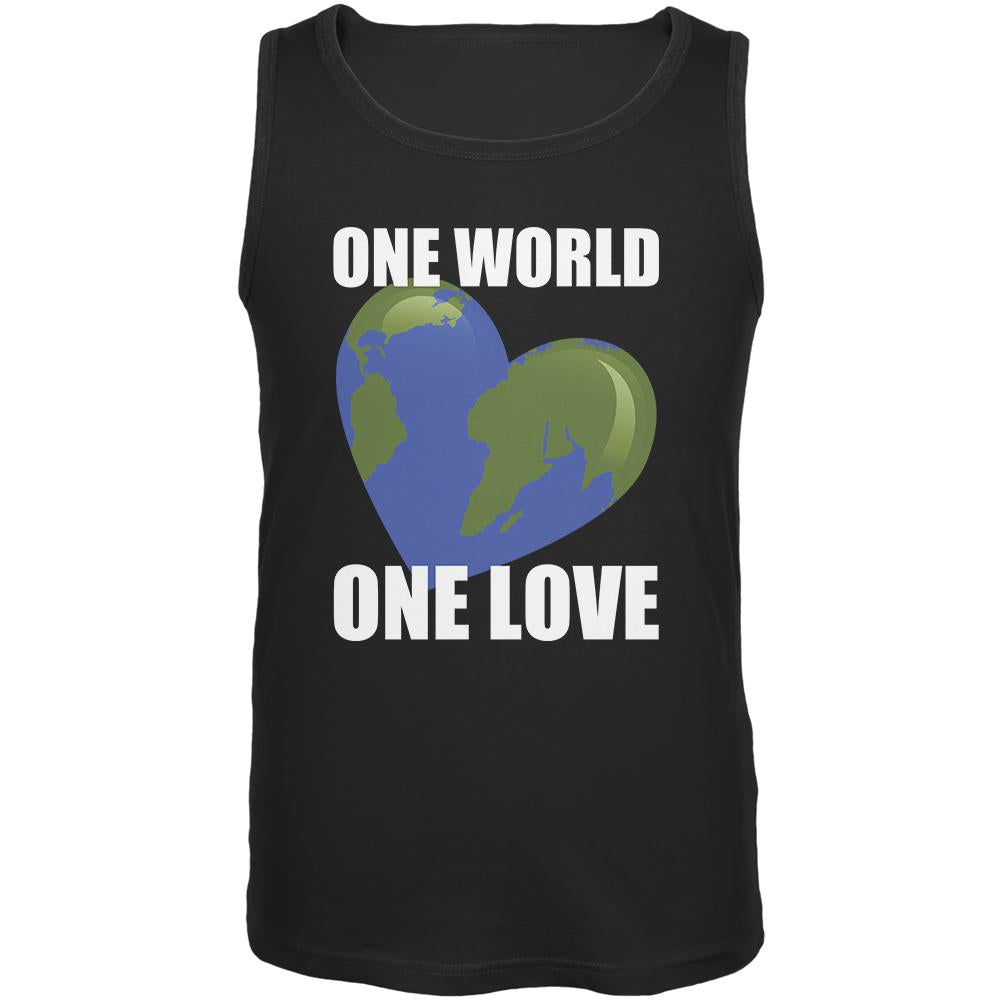 One World One Love Black Adult Tank Top Men's Tank Tops Old Glory 2XL Black 