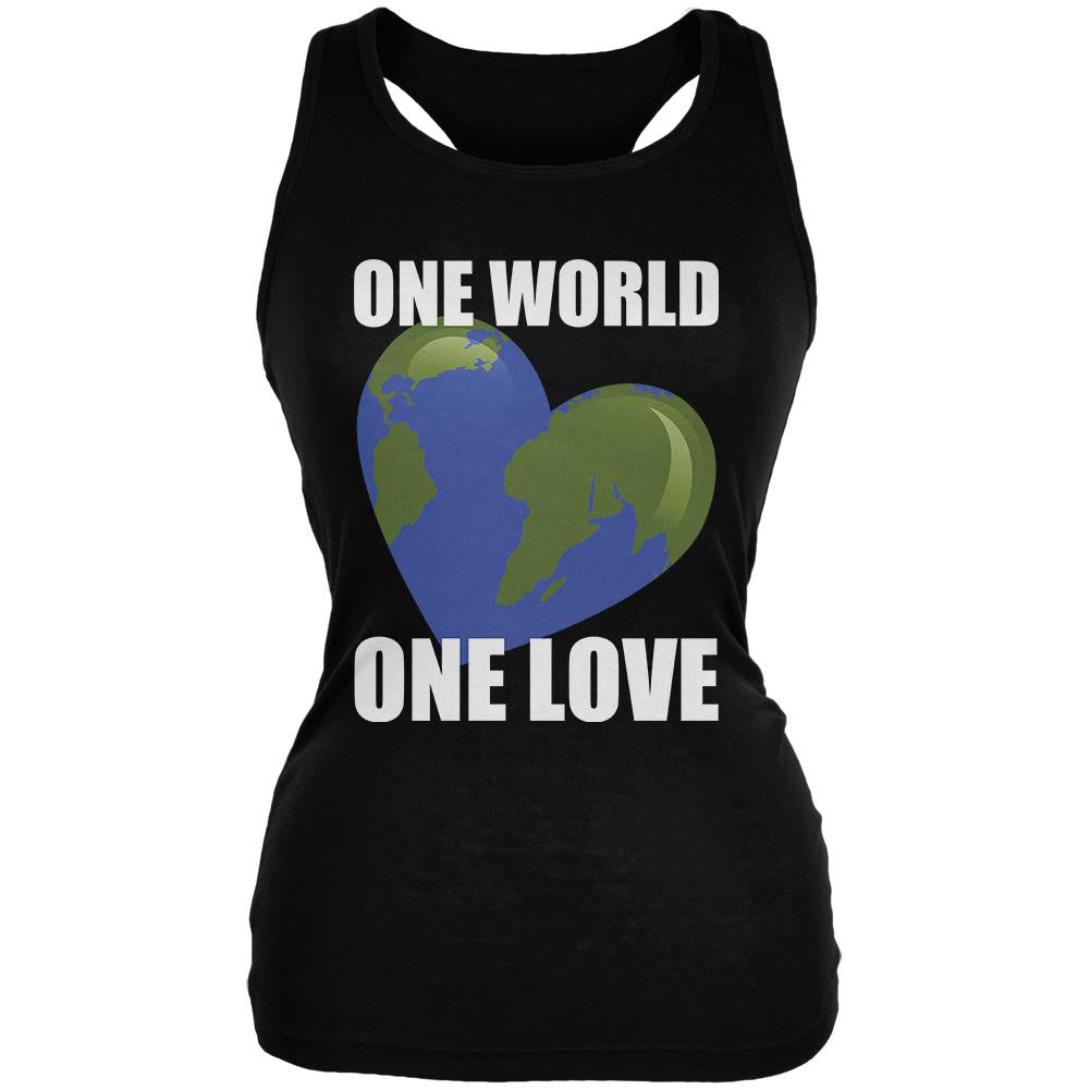 One World One Love Black Juniors Soft Tank Top Juniors Tank Tops Old Glory 2XL Black 