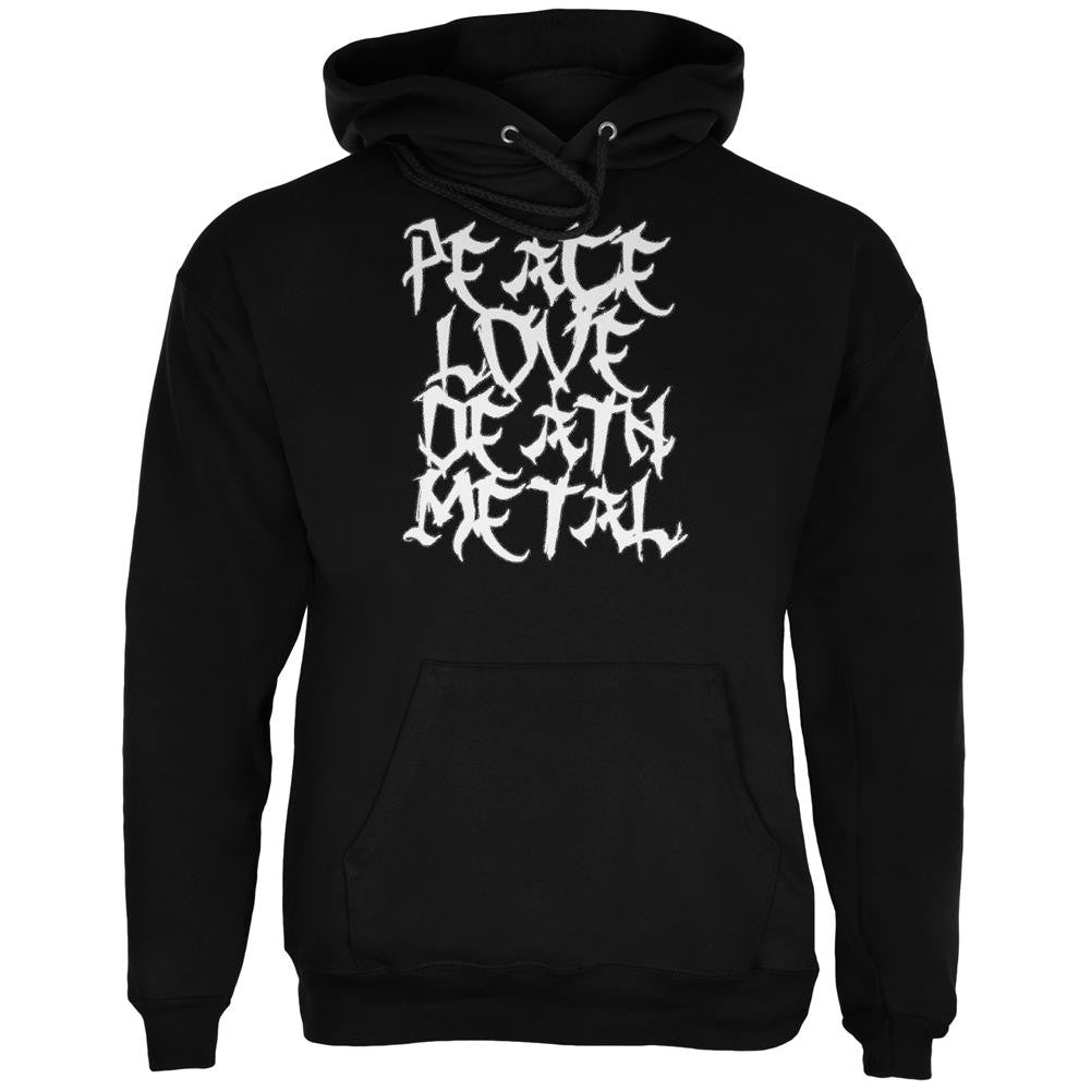 Peace Love Death Metal Black Adult Hoodie Men's Hoodies Old Glory 2XL Black 