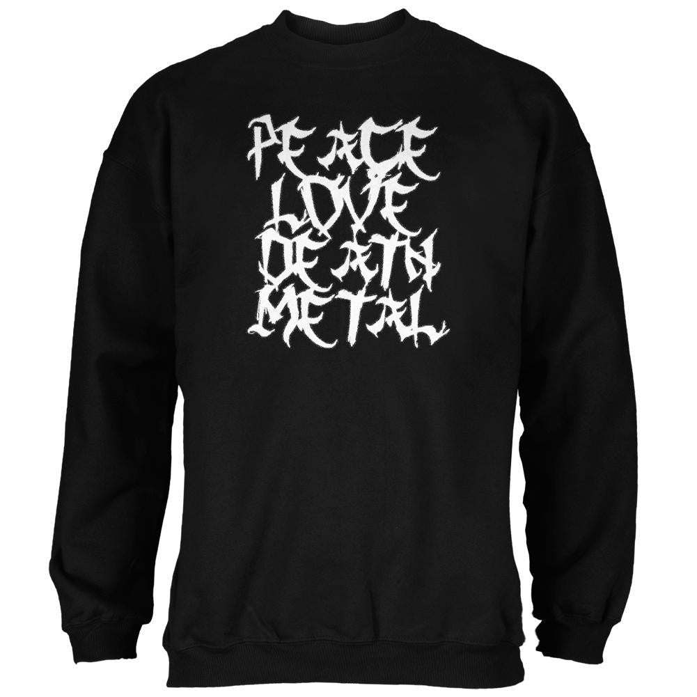 Peace Love Death Metal Black Adult Sweatshirt Men's Sweatshirts Old Glory 2XL Black 